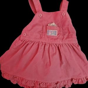 Vintage Pink Oshkosh Overall Dress size 12 month